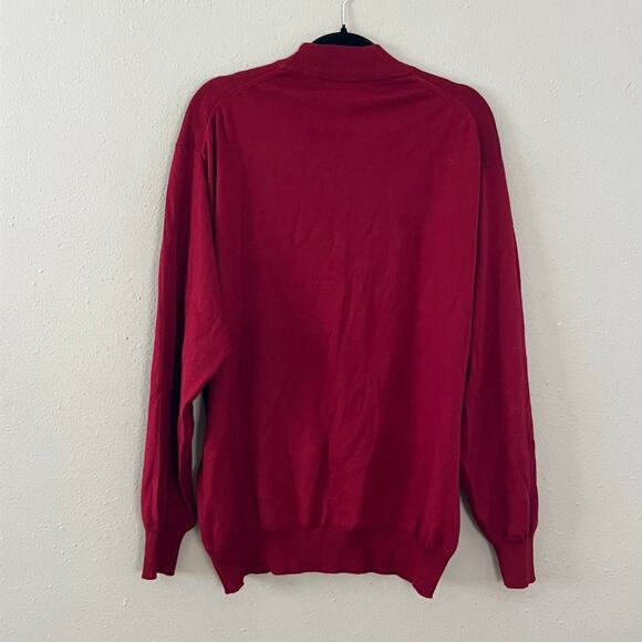 Bullock & Jones Men’s Mock Neck Sweater Red Wool Silk Cashmere Italy Size 48 XL - Picture 2 of 4